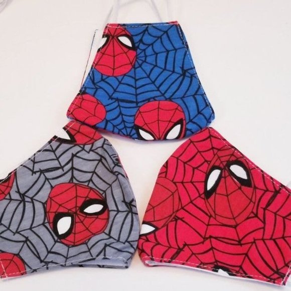 3x HANDMADE Super Hero Spiderman FACE COVER Mask - Picture 1 of 13